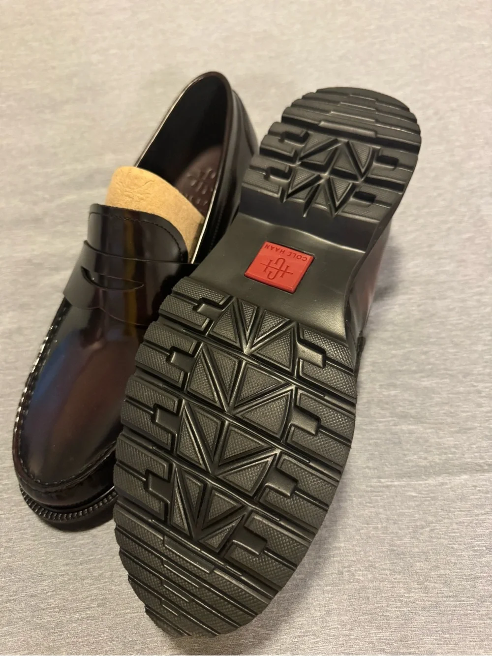 Cole Haan Black Gloss Leather Penny Loafers